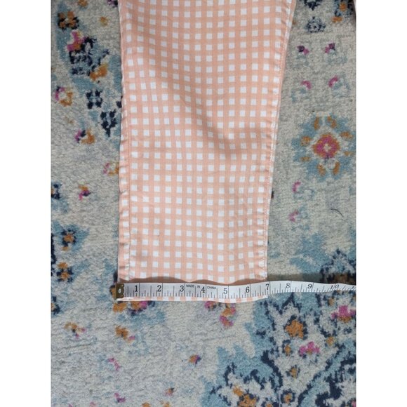 Chico's Peach Gingham Perfect Stretch Girlfriend Slim Leg Capri - 0 (S/4) - Picture 10 of 12